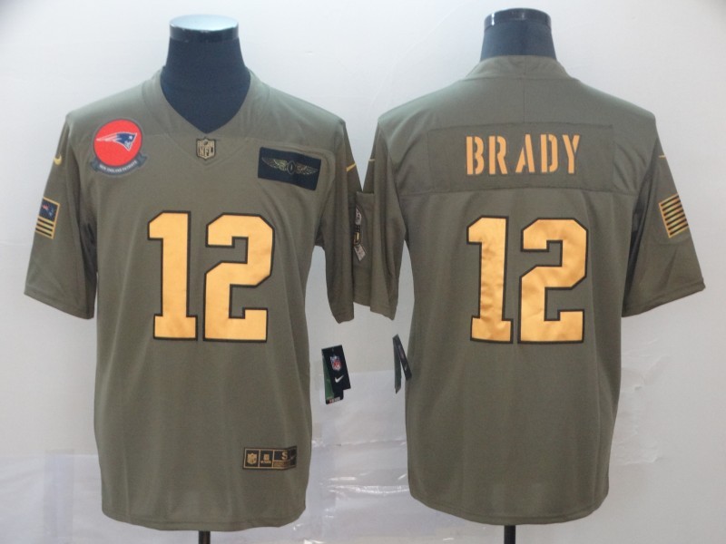Men's New England Patriots Tom Brady #12 Brown Jersey